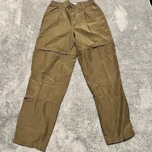 Columbia Pants Womens 6 Short Green Brown Zip Off Convertible Shorts Hiking